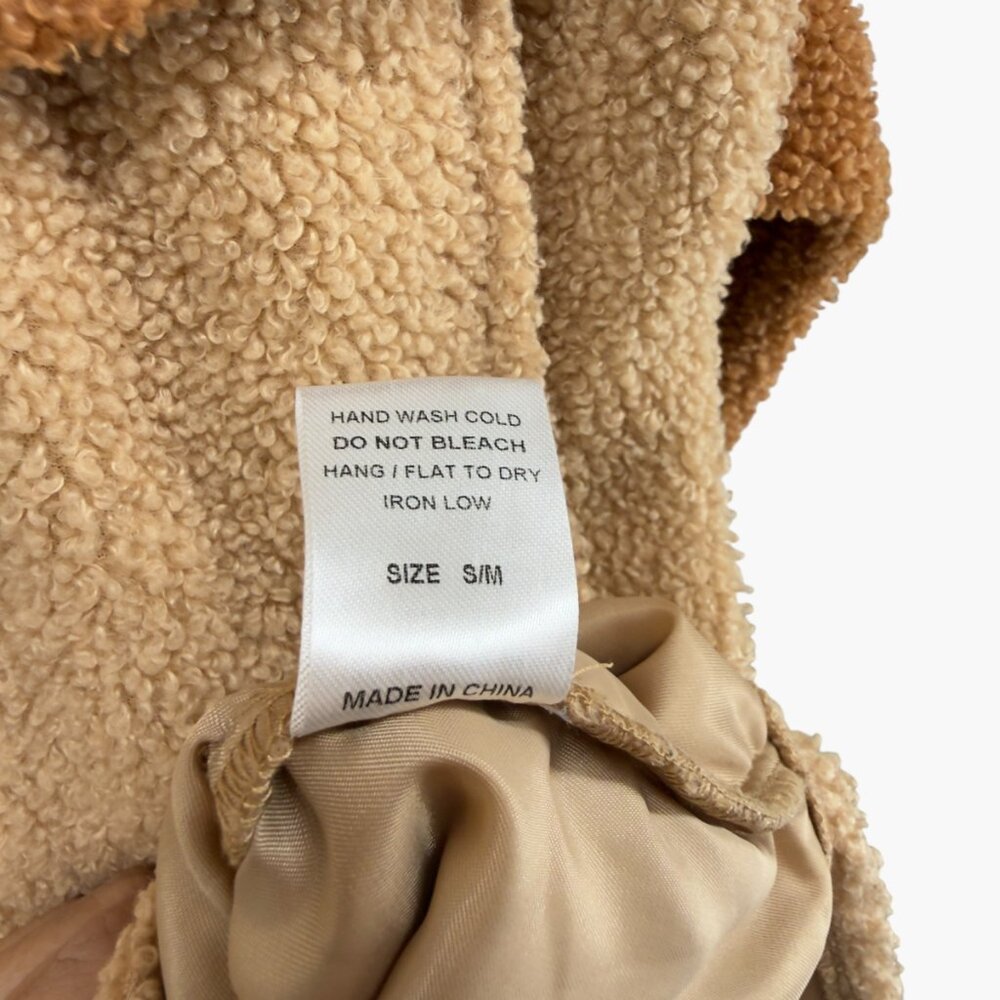 12th Tribe x The Salty Blonde Teddy Brown Color Block Jacket Size Small - Picture 8 of 8